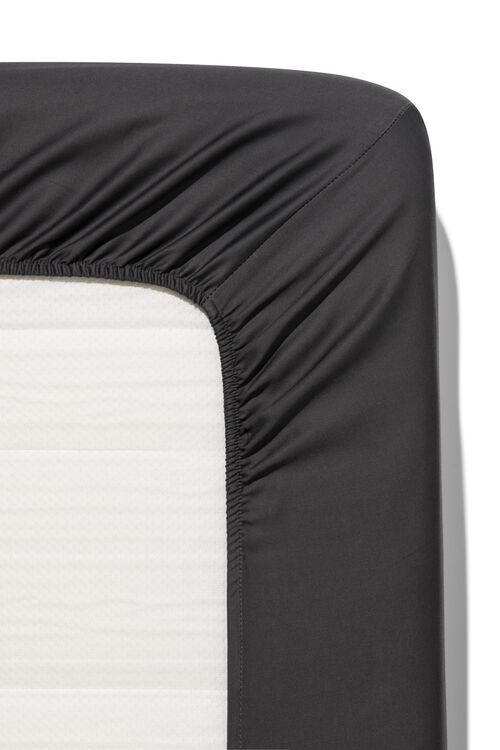 drap-housse satin 160x200 gris foncé