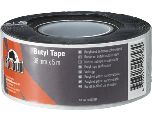ROXOLID Butyltape Afdichtingstape Zelffuserend Bruin 38 mm x 5 m