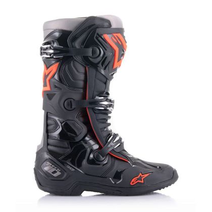 Bottes cross Alpinestars TECH 10 BLACK / RED FLUO 2023 - Noir / Rouge