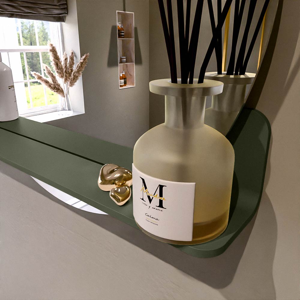 Mondiaz Spot spiegel rond Ø70cm met planchet army