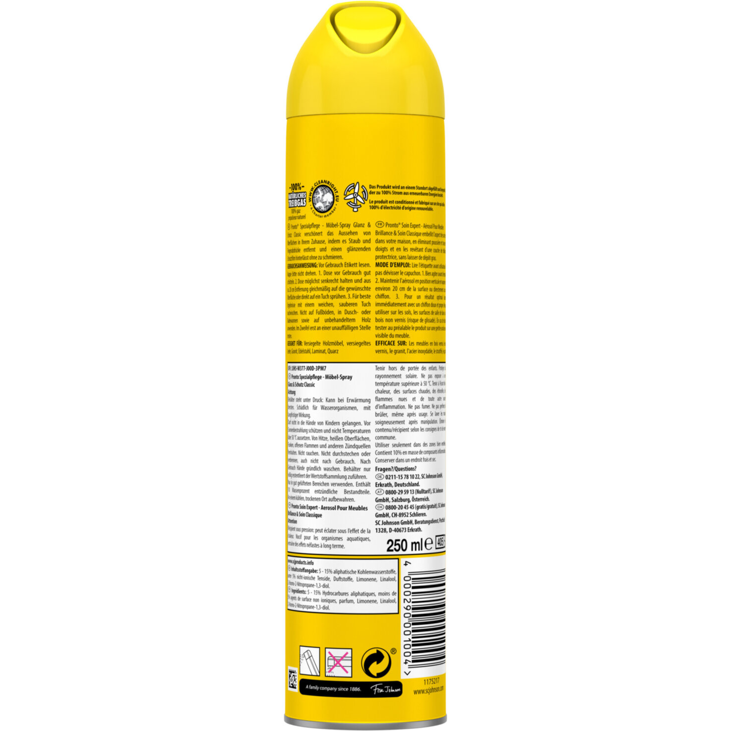 Pronto Spezialpflege – Möbel-Spray Glanz & Schutz Classic