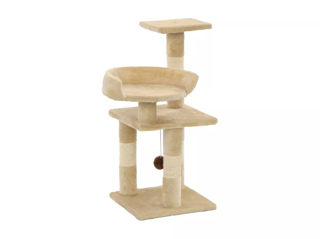 Arbre à chat avec griffoirs en sisal 65 cm Beige