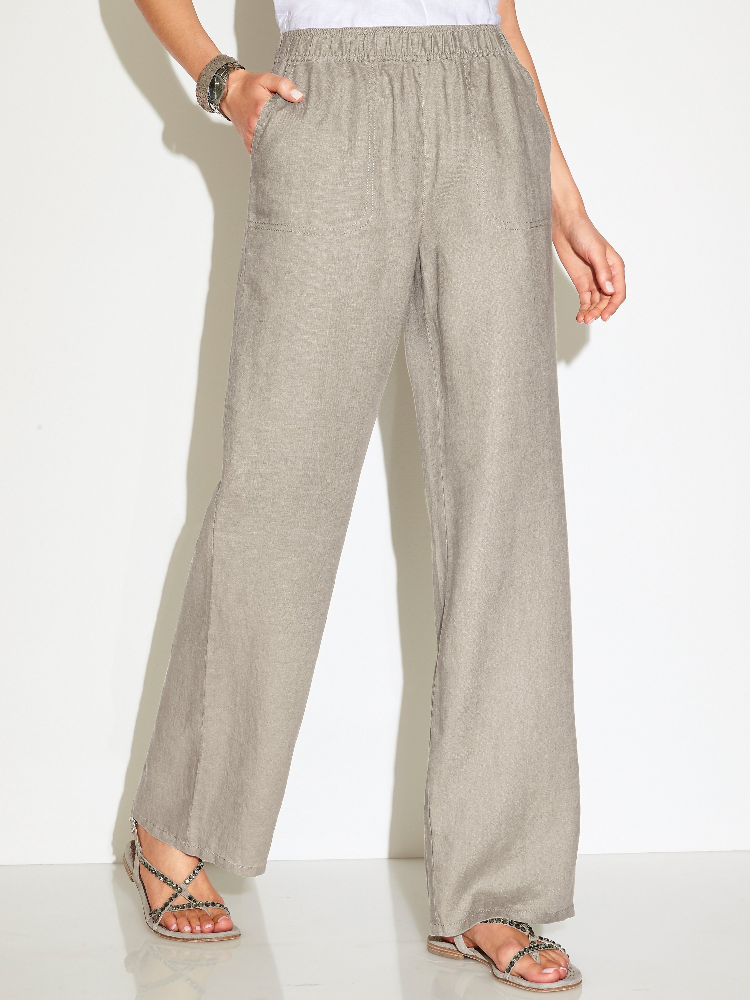 Schlupf-Hose aus 100% Leinen