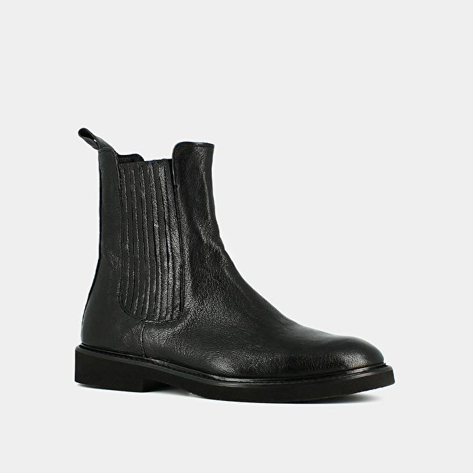 Chelsea boots  en cuir vielli noir
