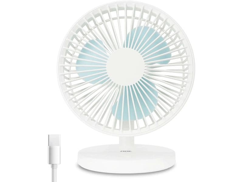 ADE Tischventilator kabellos Weiss Ultimativer Begleiter für heisse Sommertage