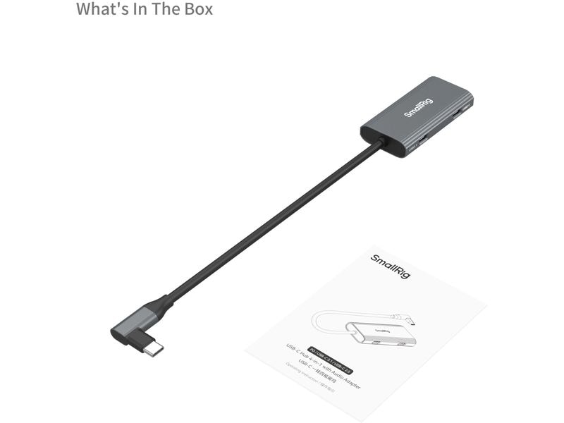 Smallrig USB-Hub 4-in-1 PD/USB-C 3.1/USB-C 2.0 mit Audioada Leichter und kompakter Hub
