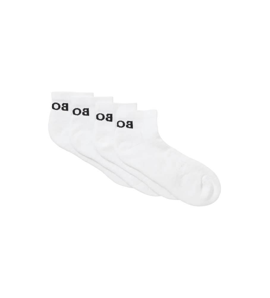 Pacote com 2 pares de meias esportivas BOSS, brancas.