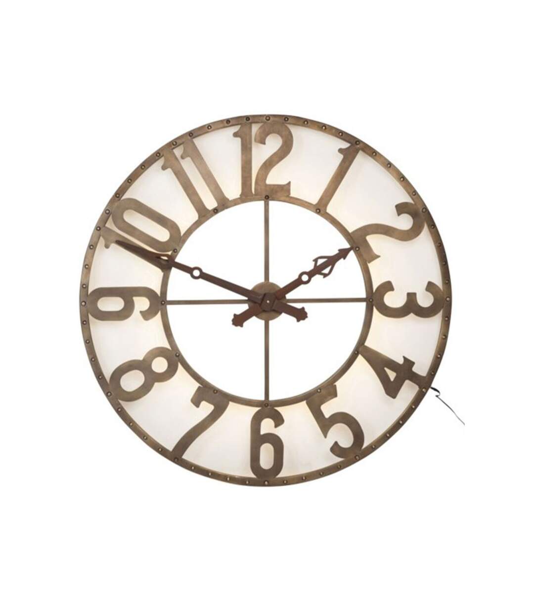 Paris Prix - Horloge Murale à Led romains 105cm Marron