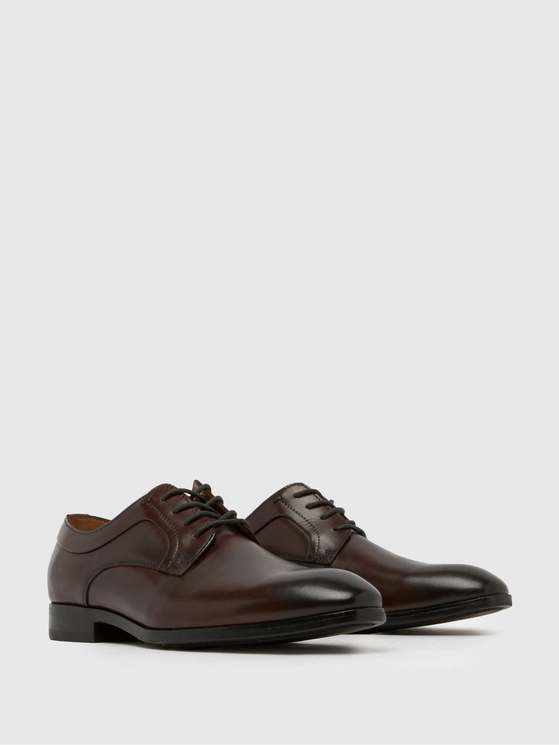 Schuh Rail Leather Derby Brown Shoes