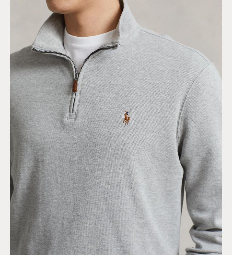 Camisa Ralph Lauren Cremallera State cinza