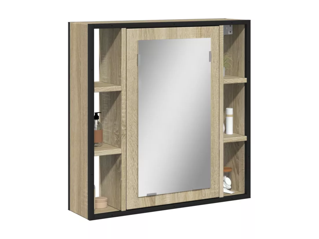 Prolenta Premium - Armoire à miroir de salle de bain chêne sonoma bois ingénierie