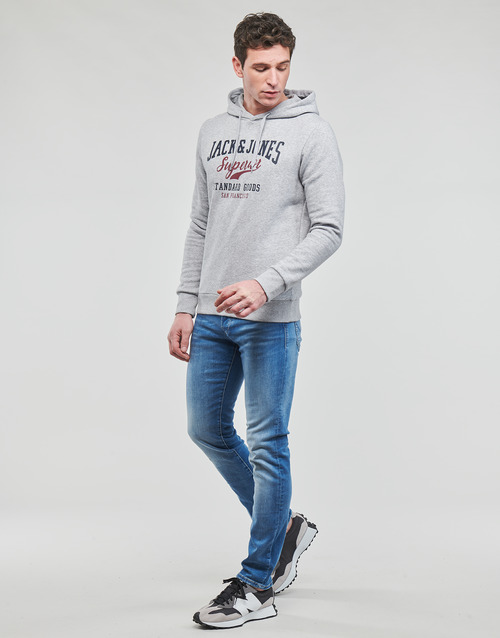 Jack & Jones - JJELOGO SWEAT HOOD - Gris