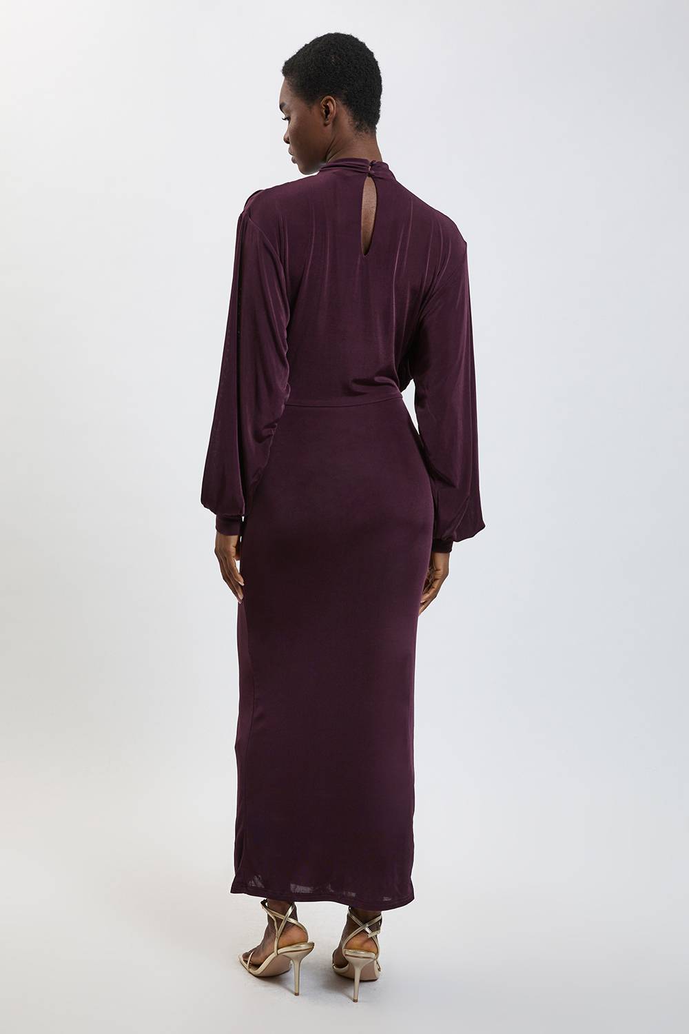 KarenMillen Robe Longue En Crêpe Fluide À Détails Froncés