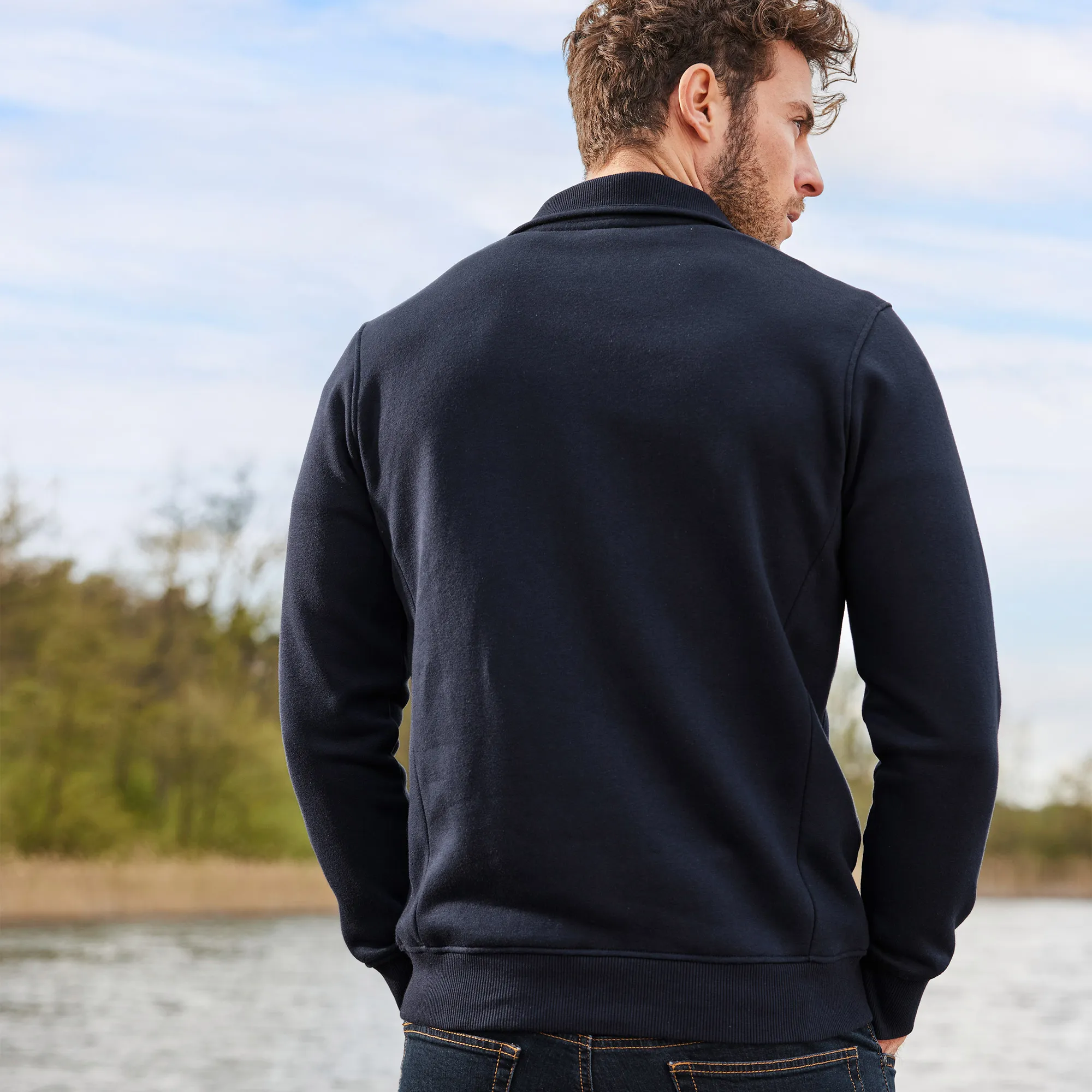Herren-Sweatjacke mit Stehkragen
