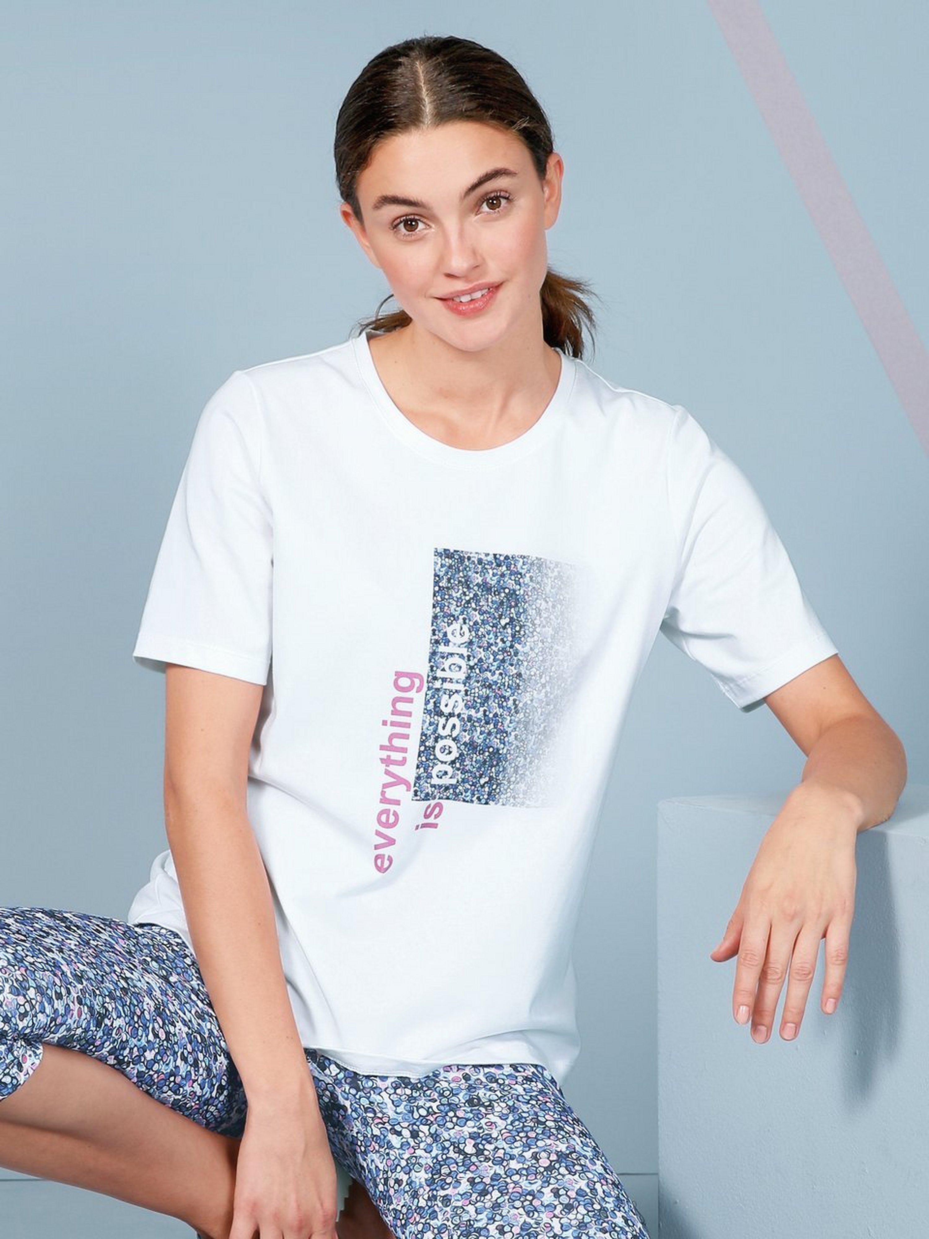 Rundhals-Shirt mit 1/2-Arm