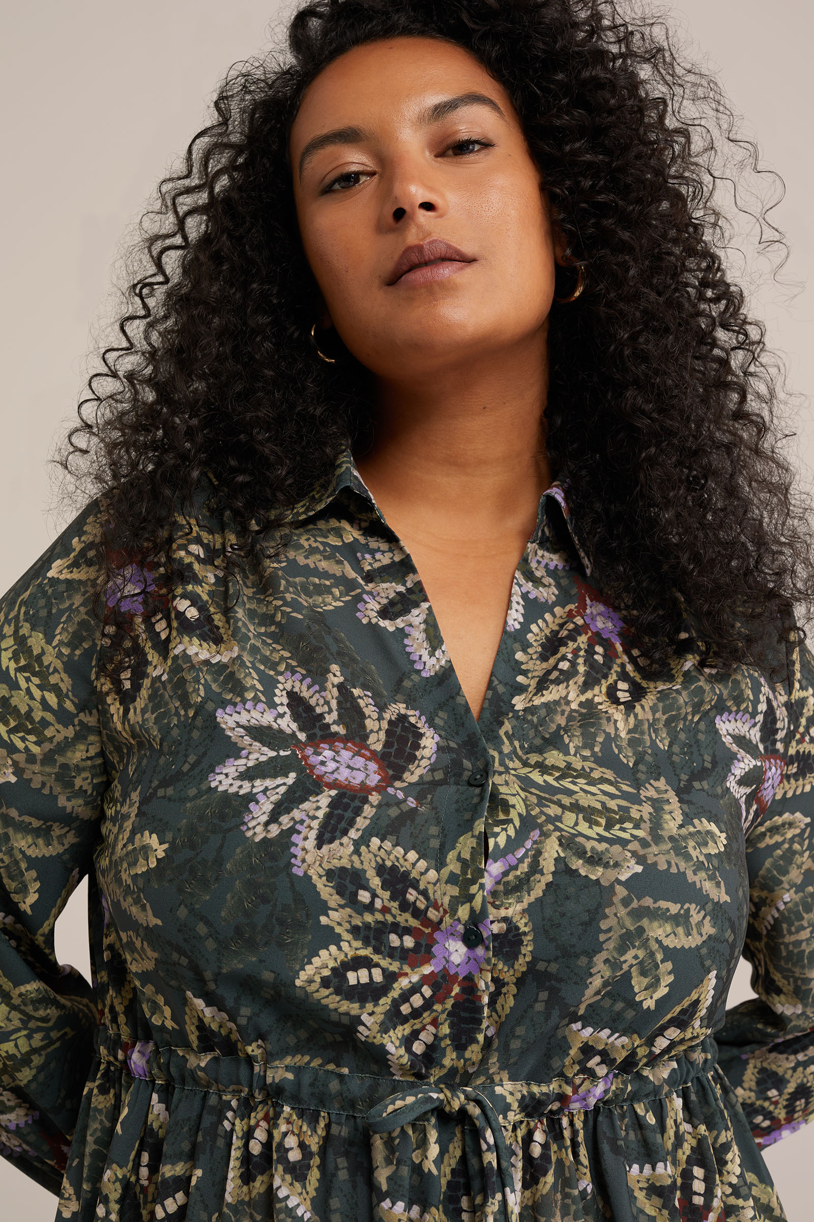 jurk met dessin - Curve WE Fashion Groen