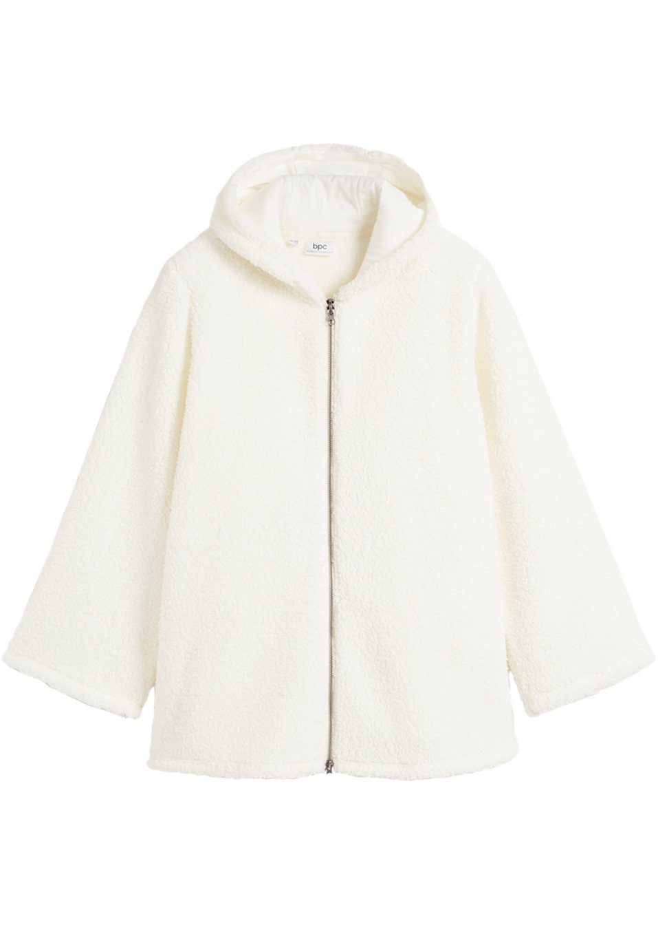 Veste en polaire peluche coupe trapèze avec fentes latérales