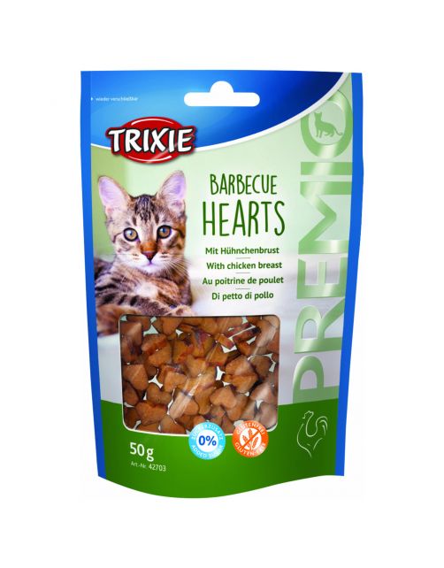 Trixie Premio Barbecue Hearts - Kattensnack - 50 g