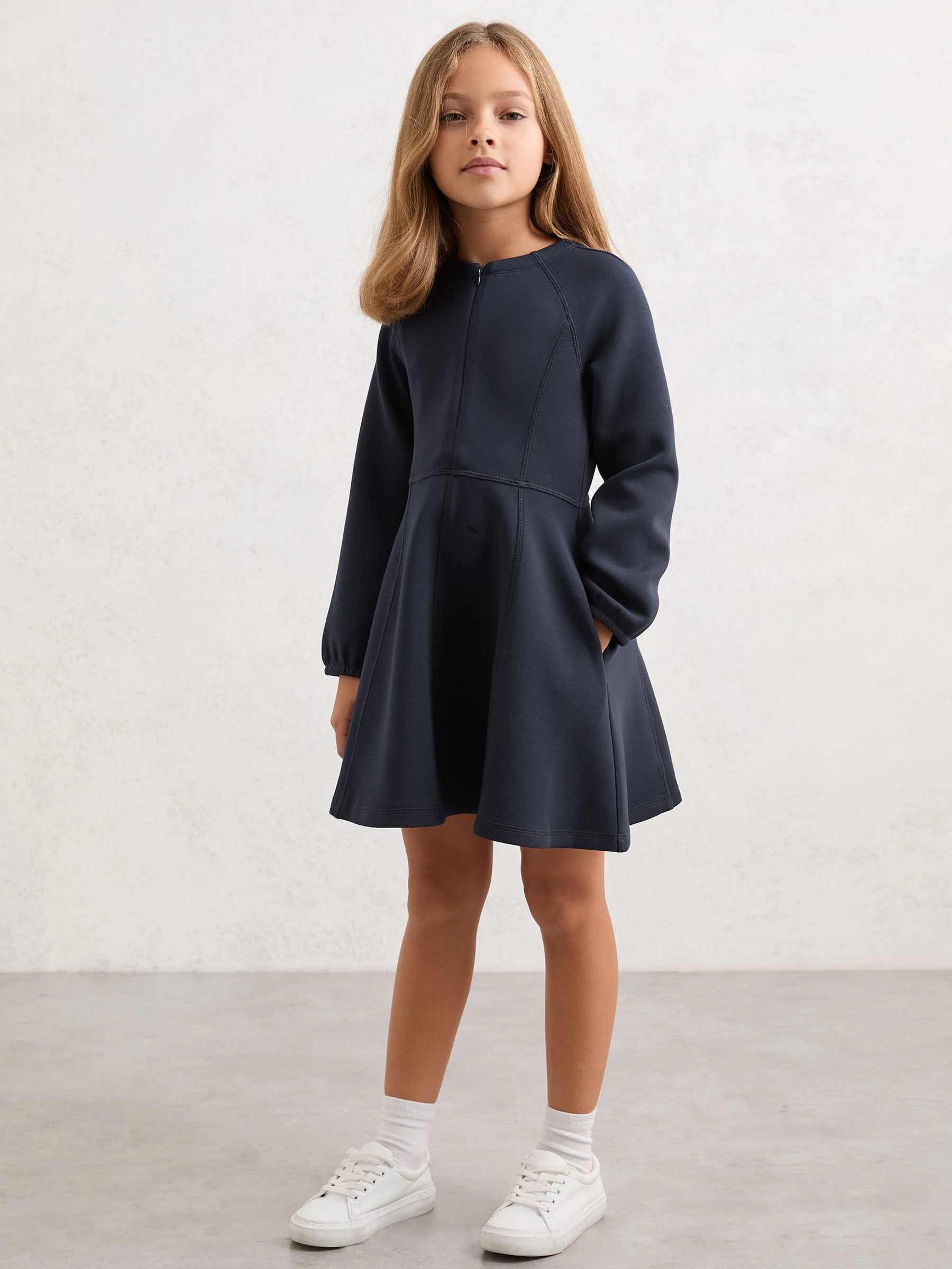 Reiss Jen Interlock Jersey Panelled Dress
