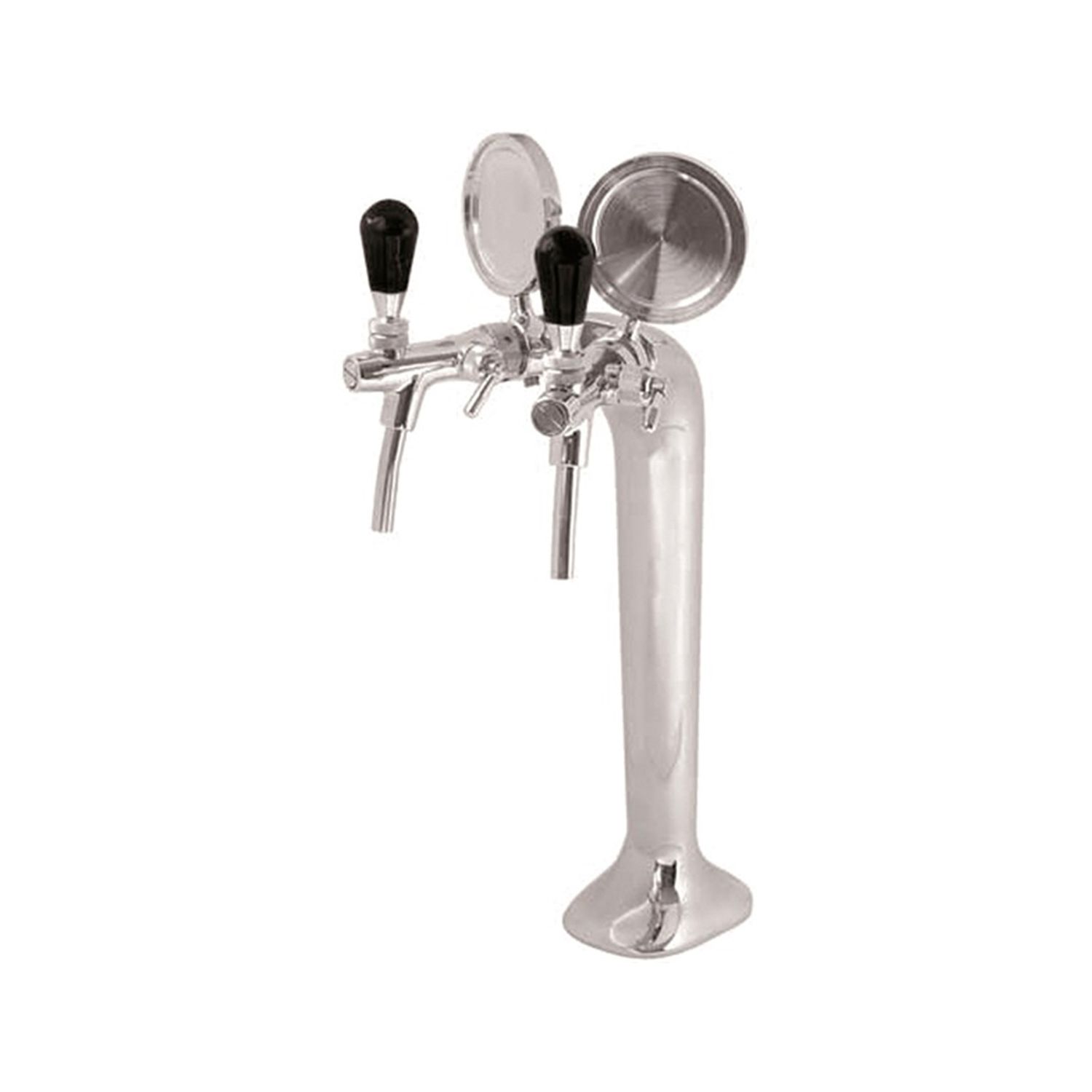 Schanksäule, Bierzapfsäule - Chrom, 2-leitig, elegant, 