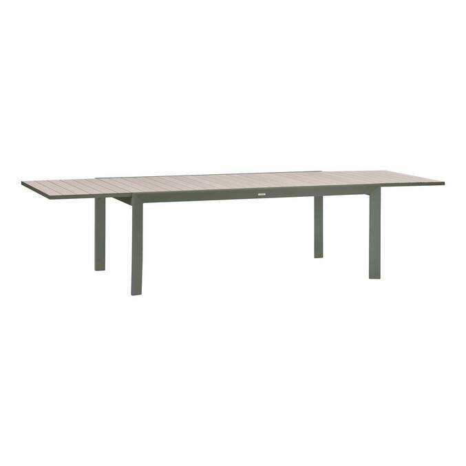 Table de jardin extensible rectangulaire EVASION Lin / Vert laurier