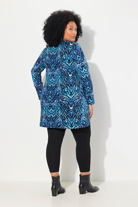 Longshirt, Schlangen, A-Linie, Rundhals, Langarm