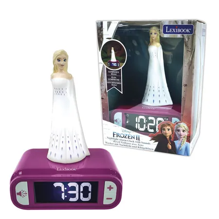 Waiky Disney FROZEN Elsa Wecker mit 3D Nachtlicht-Figur