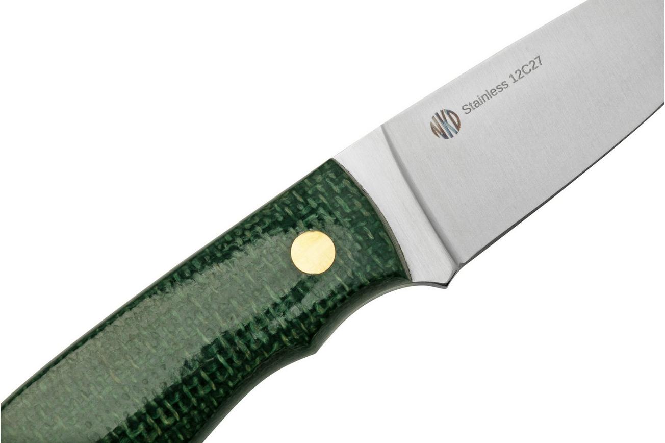 Nordic Knife Design Lizard 75 2034, Forest Green Canvas Micarta vaststaand mes
