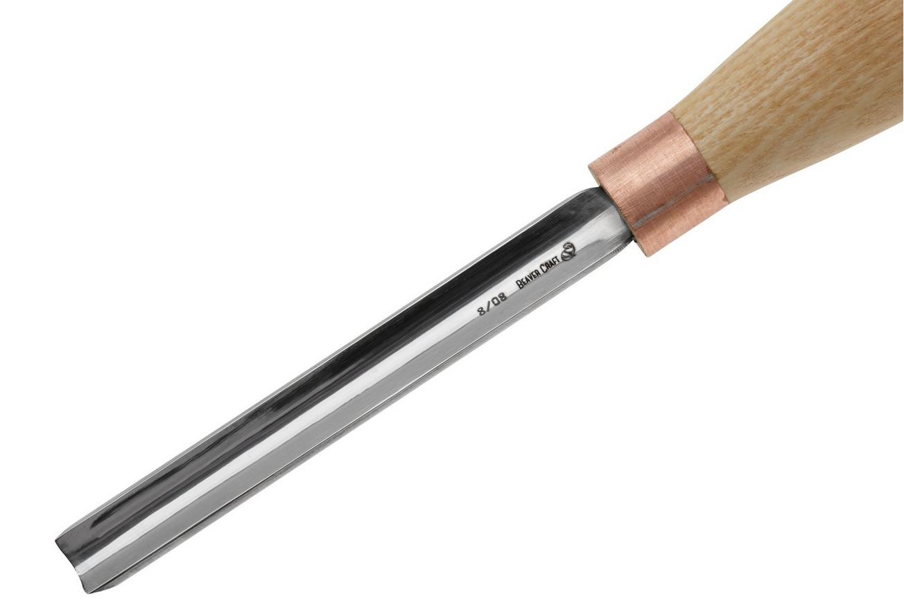 BeaverCraft Compact Straight Rounded Chisel K8-08 Sweep 8, 8 mm, guts