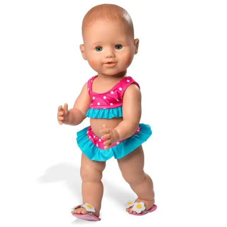 Heless Flotter Puppenbikini mit Badeschläppchen, Größe 35-45 cm