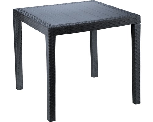 King tuintafel, polyrotan kunststof, 79x79x72 cm, antraciet