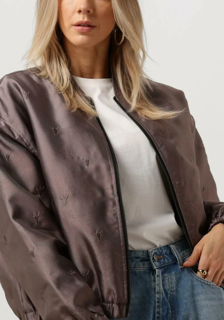 ALIX THE LABEL bronzen alix the label jack ladies woven shiny bull bomber
