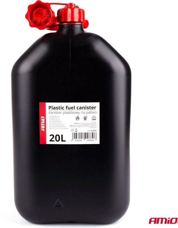 Amio - Jerrycan 20L - Kunststof - Zwart/Rood