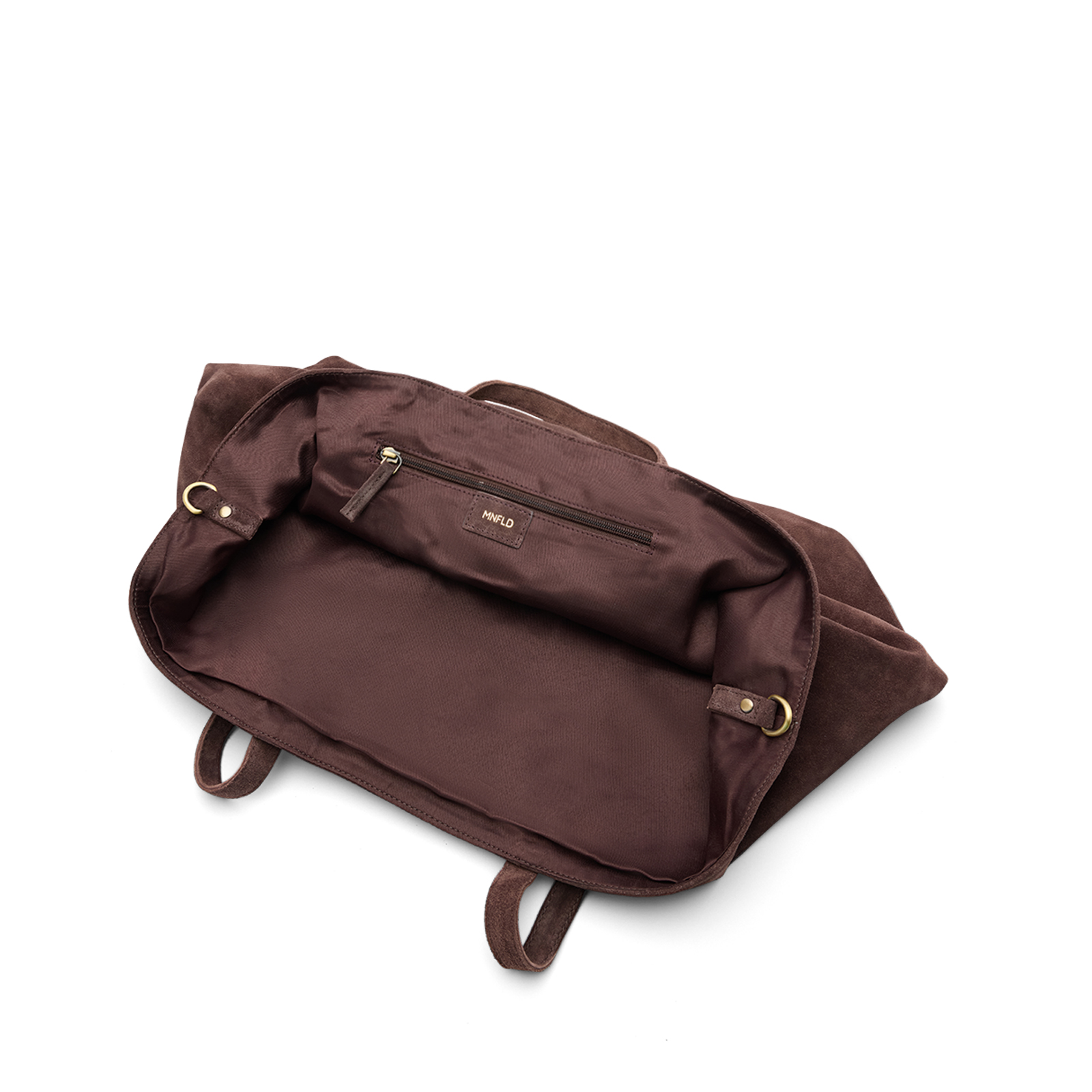 Donkerbruine suède shopper