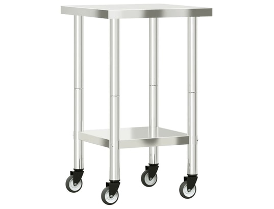 VIDAXL - Mobilier de cuisine Table de travail de cuisine avec roues 55x55x85 cm inox