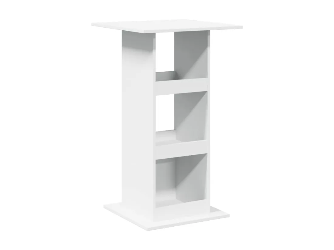 Table de bar avec rangement blanc 60x60x102cm bois d’ingénierie