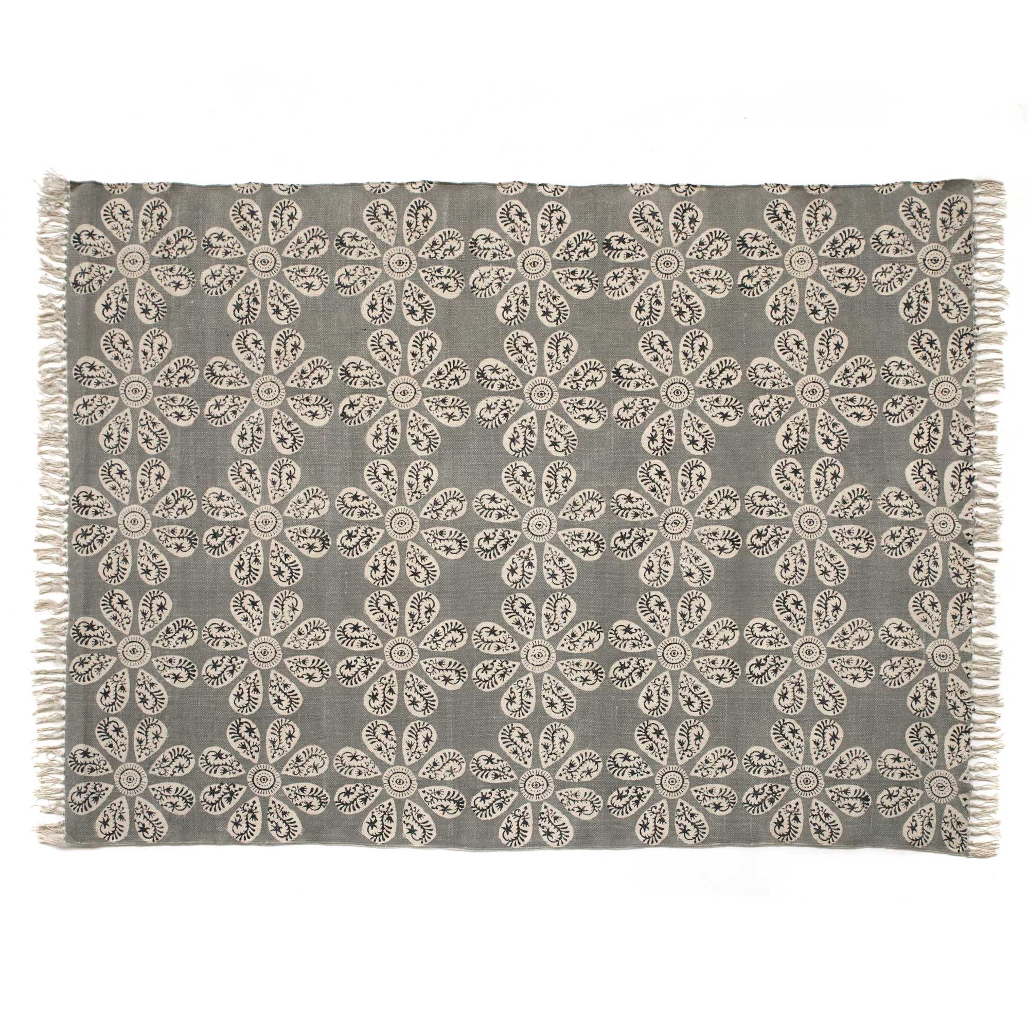Teppich 'Pranav', grau, weiß, B 200 cm, L 140 cm von fischer's lagerhaus