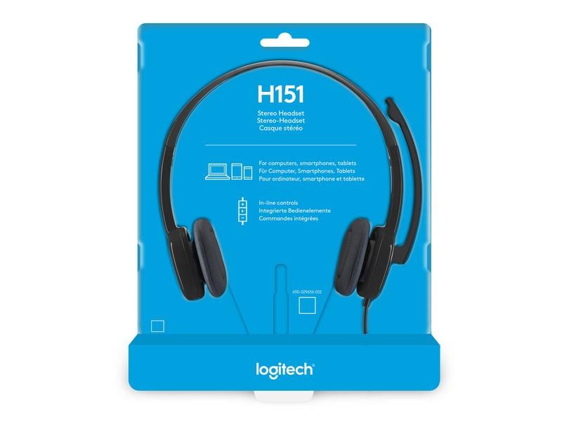 Logitech Headset H151 Stereo Stereo-Headset mit Rauschunterdrückung und Kabelfernbedienung