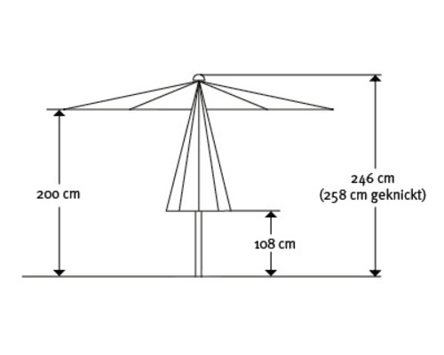 Schneider Sevilla tuinparasol, Ø 270 cm, rond, rood