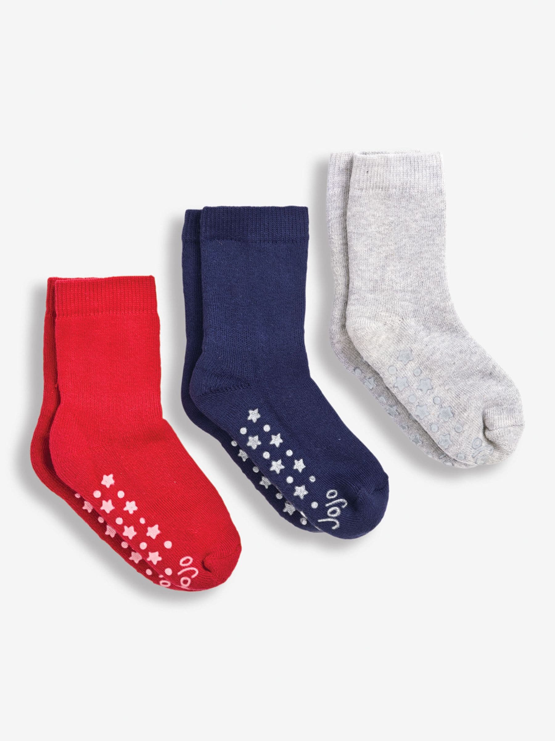Rood - Jojo Maman Bébé - Set van 3 paar extra dikke sokken