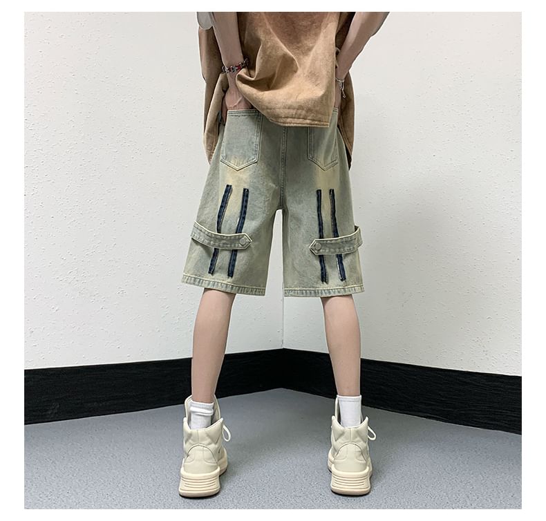 Wolfkane - Mid Rise Washed Denim Shorts
