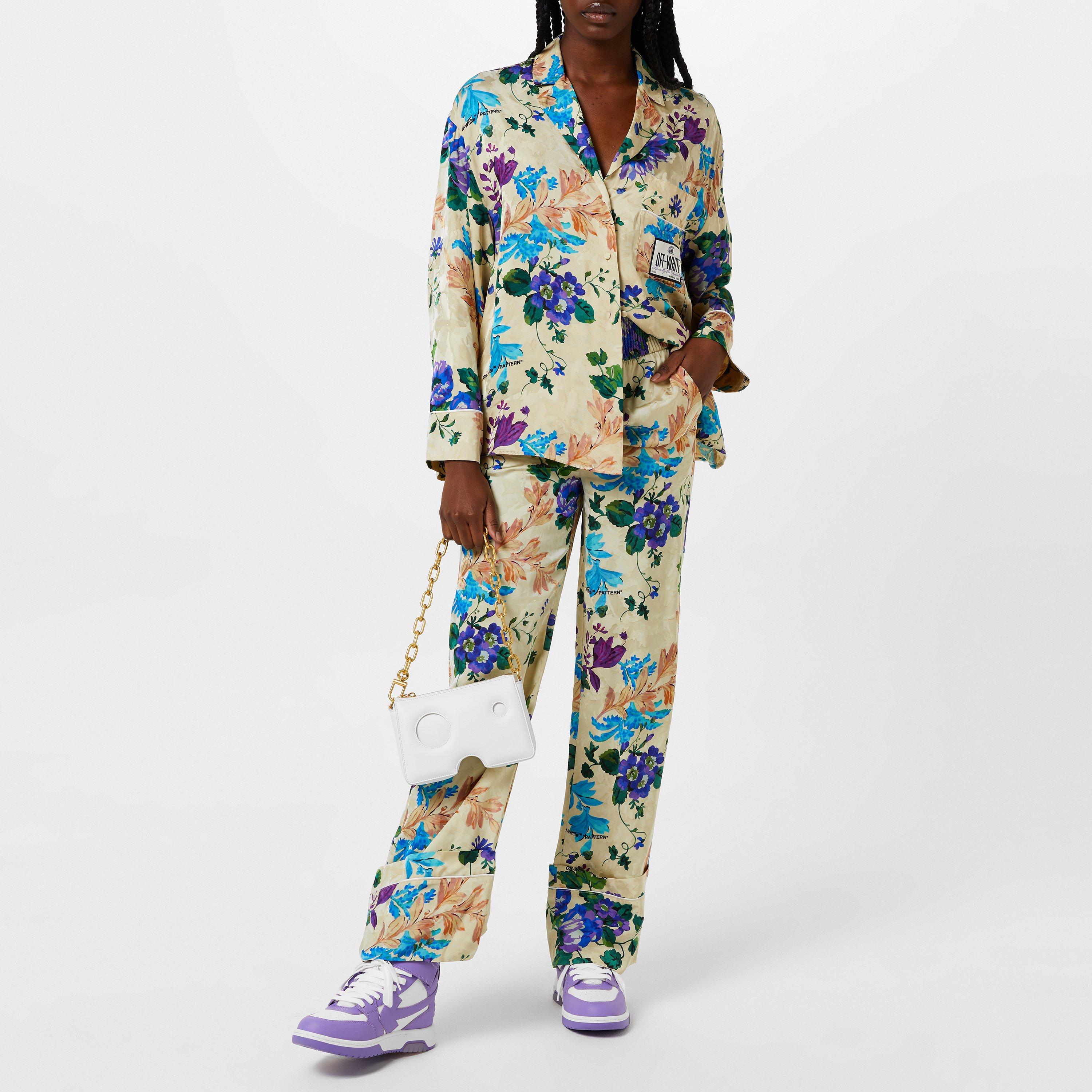 Off White Floral Pyjama Shirt