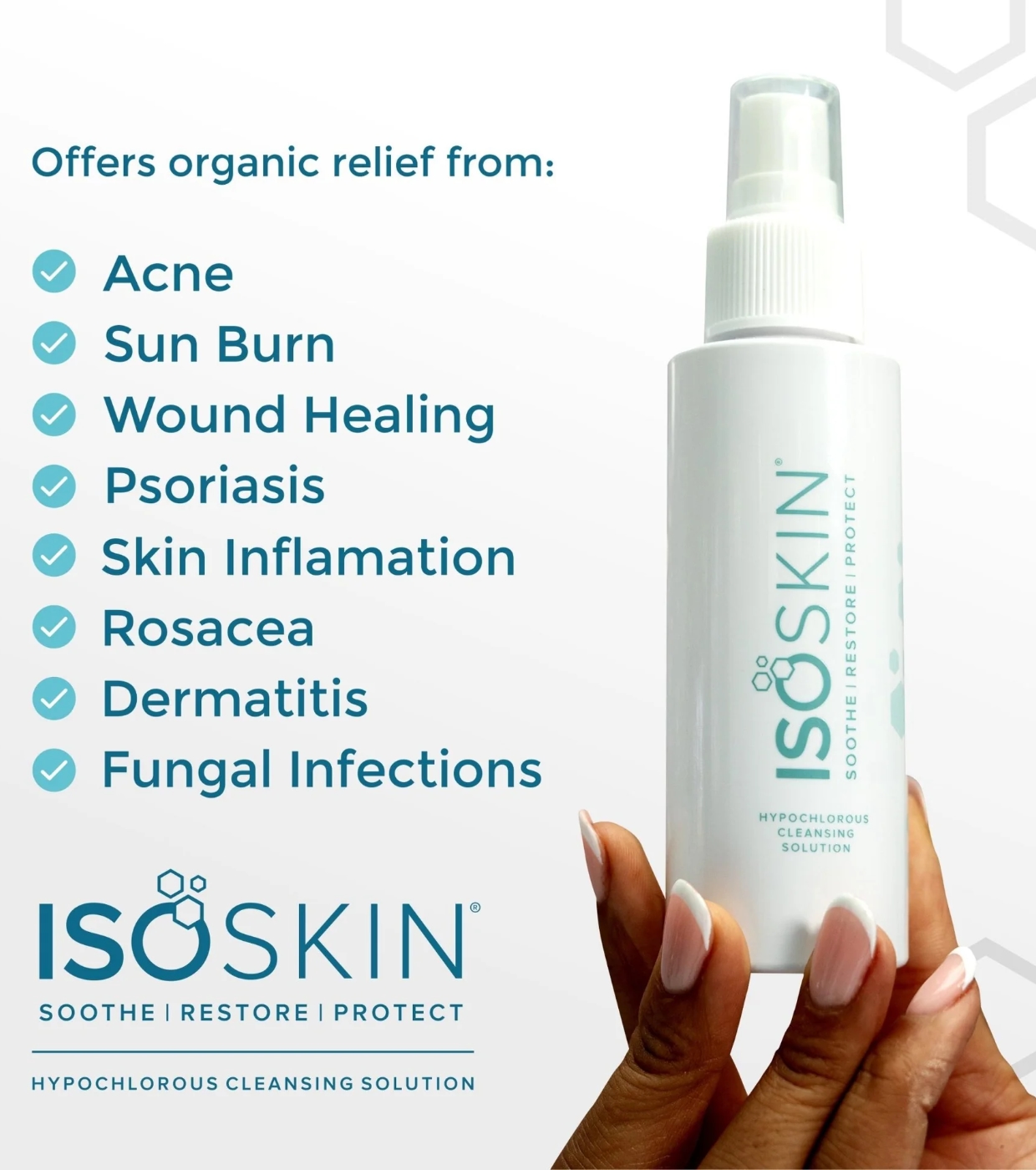ISOCLEAN - *ISOSKIN* - Spray facial e corporal Hypochlorous - 100ml