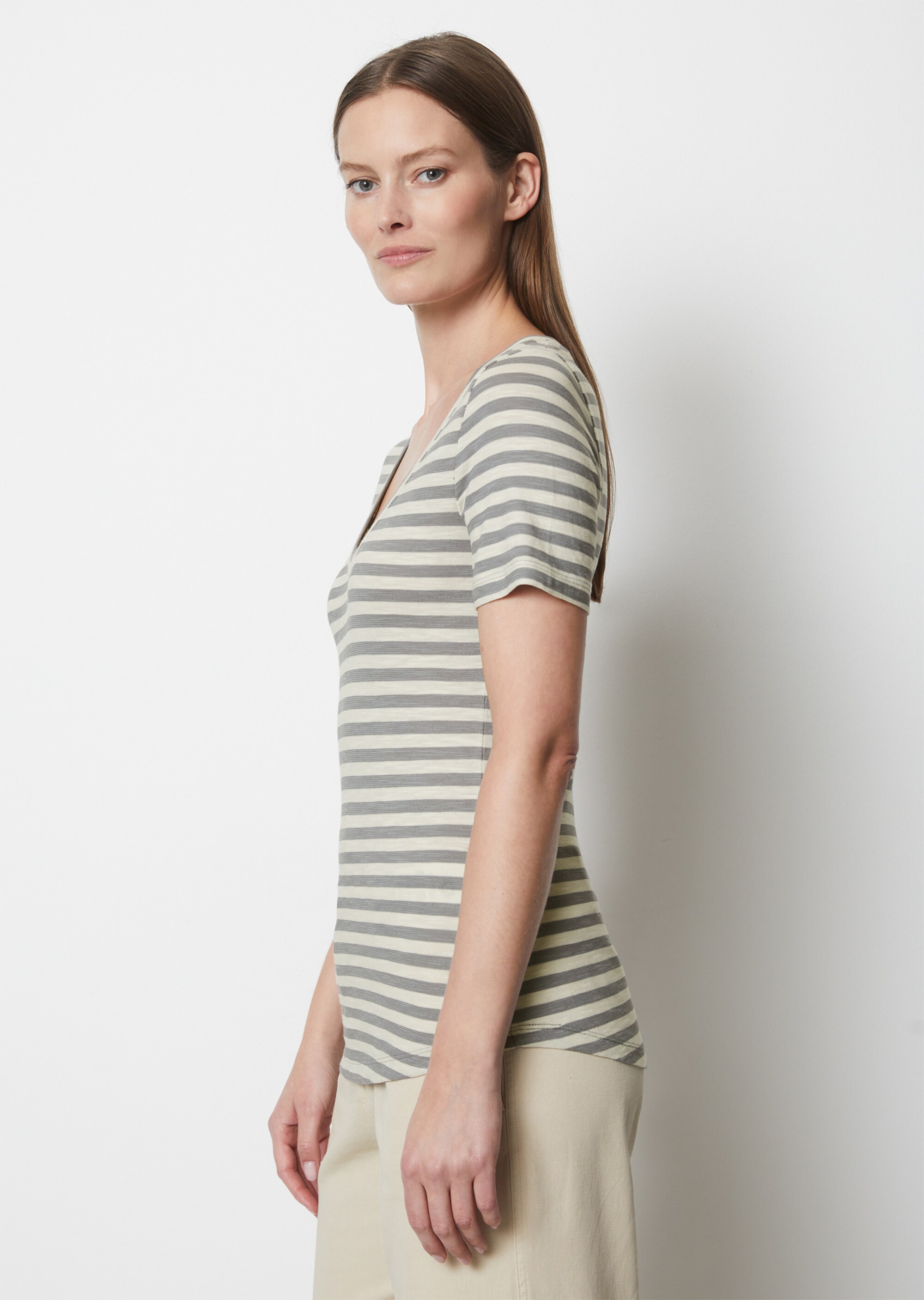 Ringel-T-Shirt regular aus Organic Cotton Slub Jersey