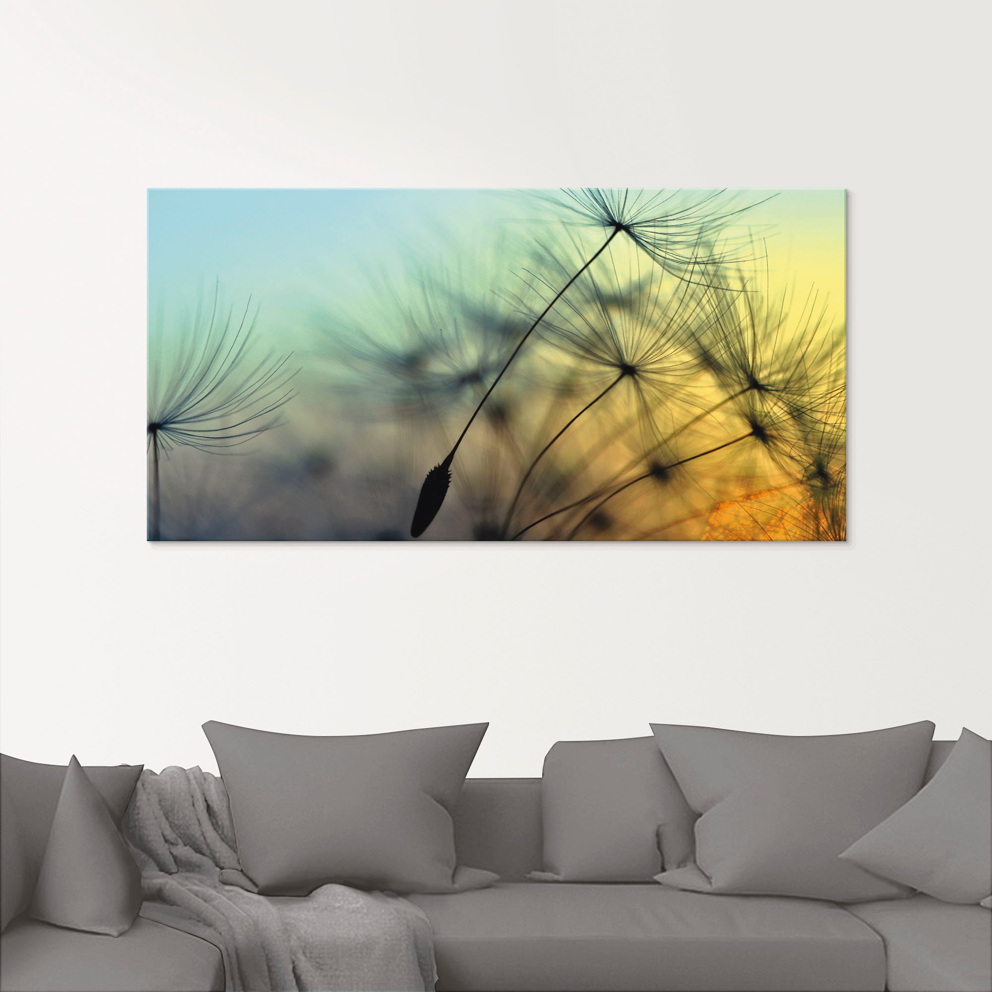 Artland Glasbild »Goldener Sonnenuntergang und Pusteblumen« Blumen 1 Stk. tlg. in verschiedenen Grössen