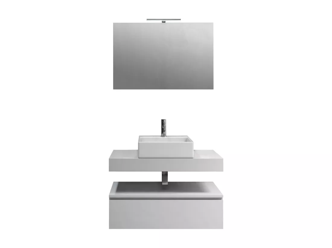 Ensemble de salle de bain 5 pièces ASTRA blanc mat