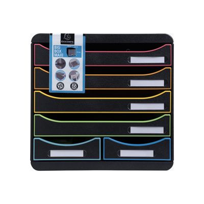 Exacompta Office Big Box - Module de classement 6 tiroirs - noir arlequin