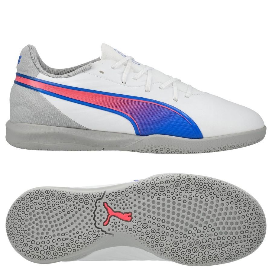PUMA King Match IT Formula - Blanc/Bleu/Flat Light Gray Enfant