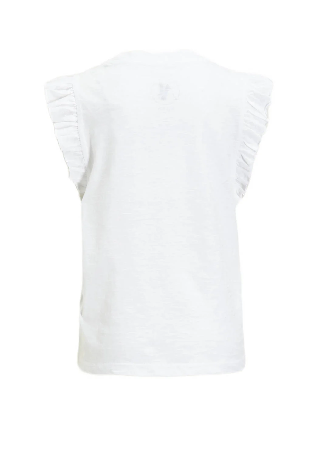 anytime T-shirt met ruffle wit