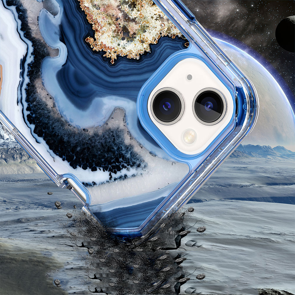 iPhone SE (2022/2020) / 8 / 7 Hybrid Hülle TPU Bumper mit Acryl Rückseite im Marble Marmor Design - Style 1